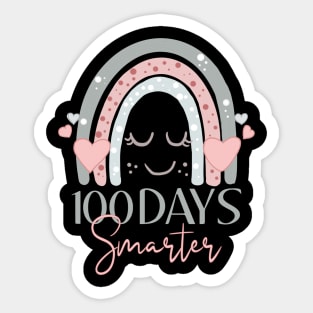 100 Days Smarter 100th Day of School Rainbow Teacher Sticker